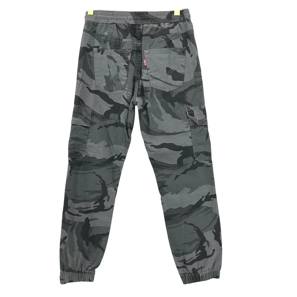 Levi's Cargo Joggers‎ Kids S 8-10 Grey Camo Excellent 2 Pack Bundle Drawstring